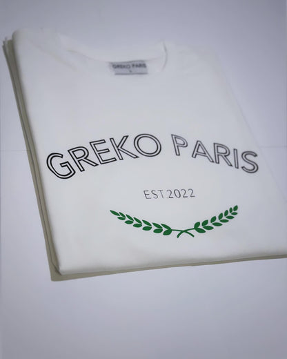 Greko Paris White/Greek laurel leaves Tee